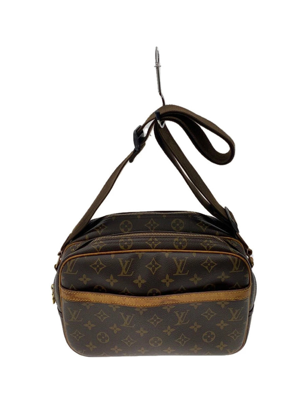LOUIS VUITTON Shoulder Bag Leather Brown All over